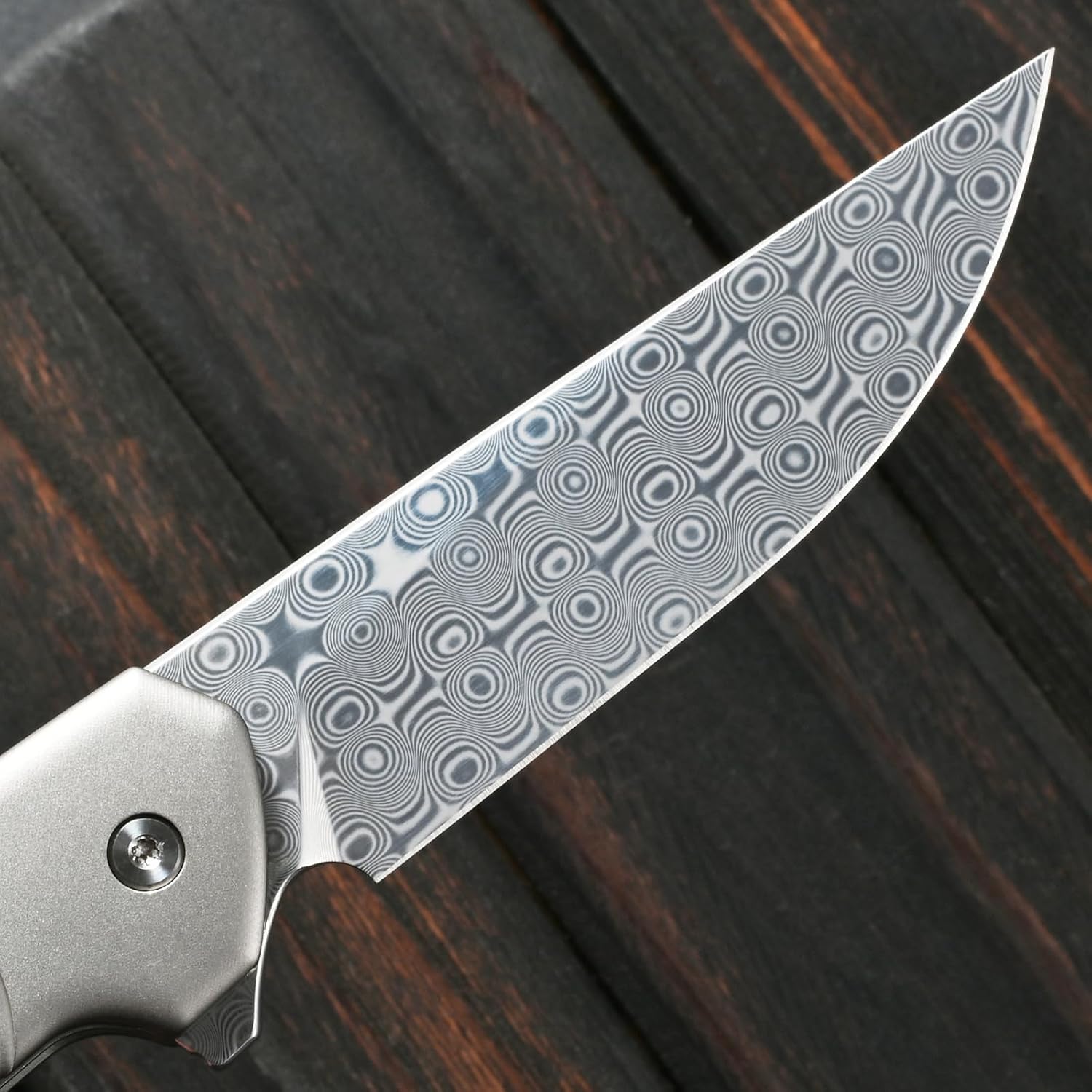 Sitivien ST252 Damascus Steel Folding Knife,Damascus Blade,Titanium Carbon Fiber Handle EDC Knife for Outdoor Camping Hiking(Gray) …