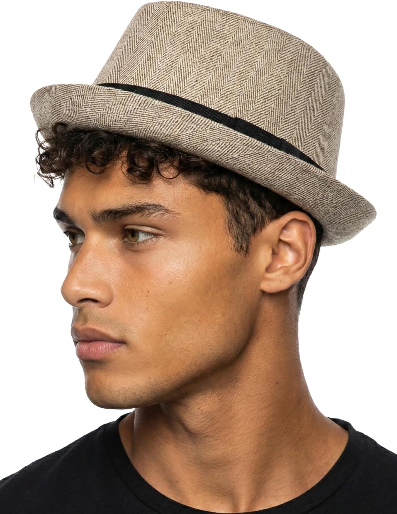 Funky Junque Fedora Hats for Men Premium Wool Women Structured Black Bowler Pork Pie Short Brim Vintage Trilby Stetson