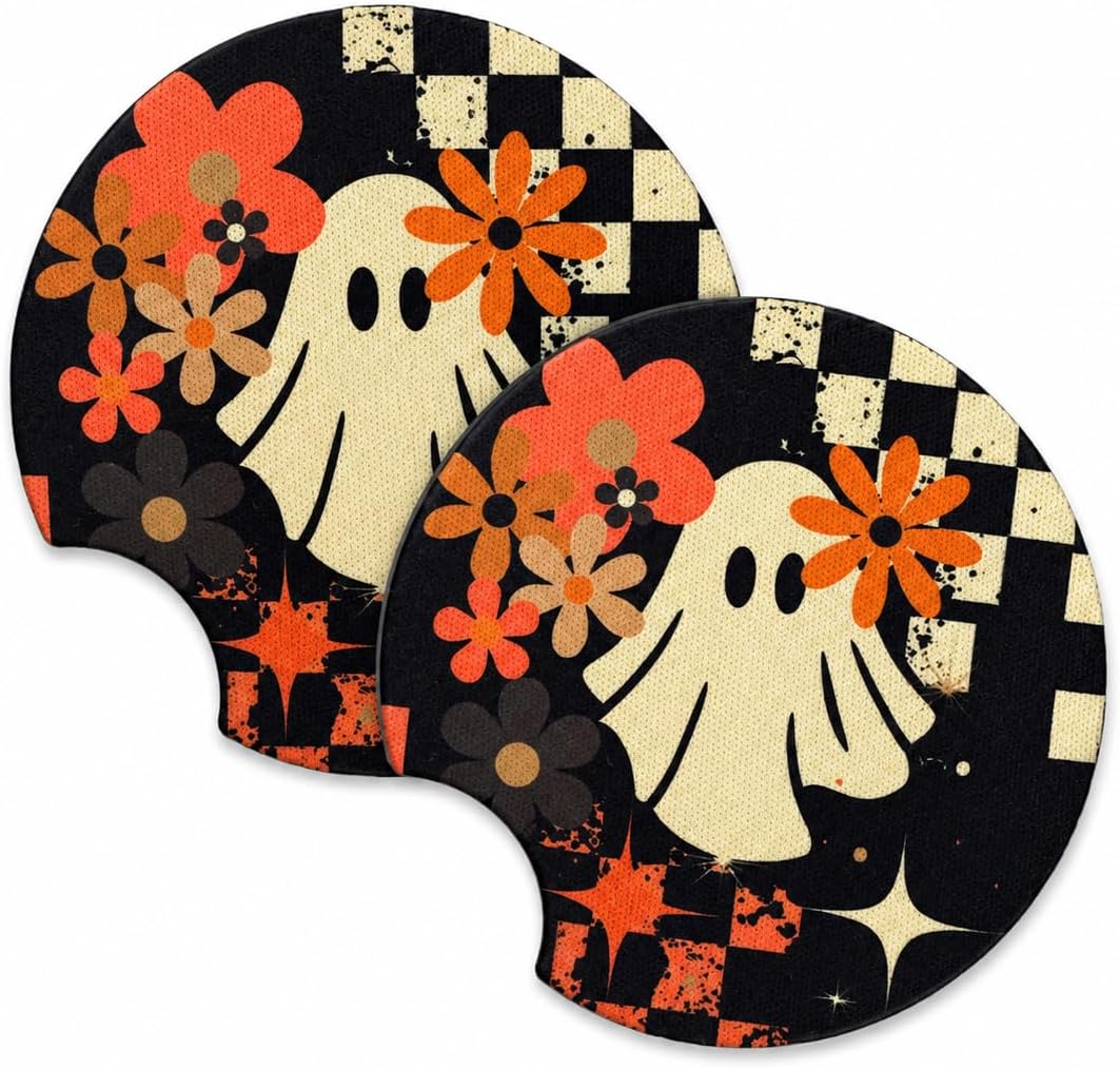 Not Today Luciifer Cute Halloween Car Coasters Neoprene Cup Holder Inserts