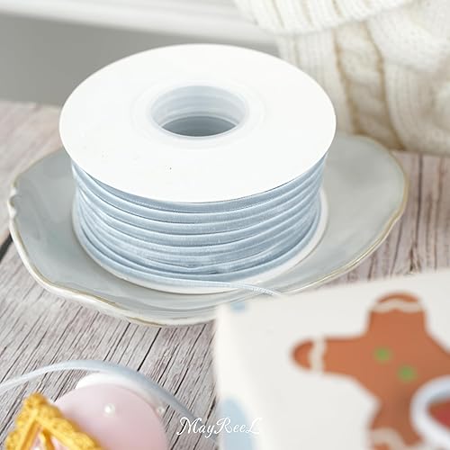 Miniatura 43 de MAYREEL 1/8 Inch White Velvet Ribbon Thin Cream Vintage Ribbon for Wedding Bridal Invitations Gift Wrapping Party Favor Boxes 50 Yards