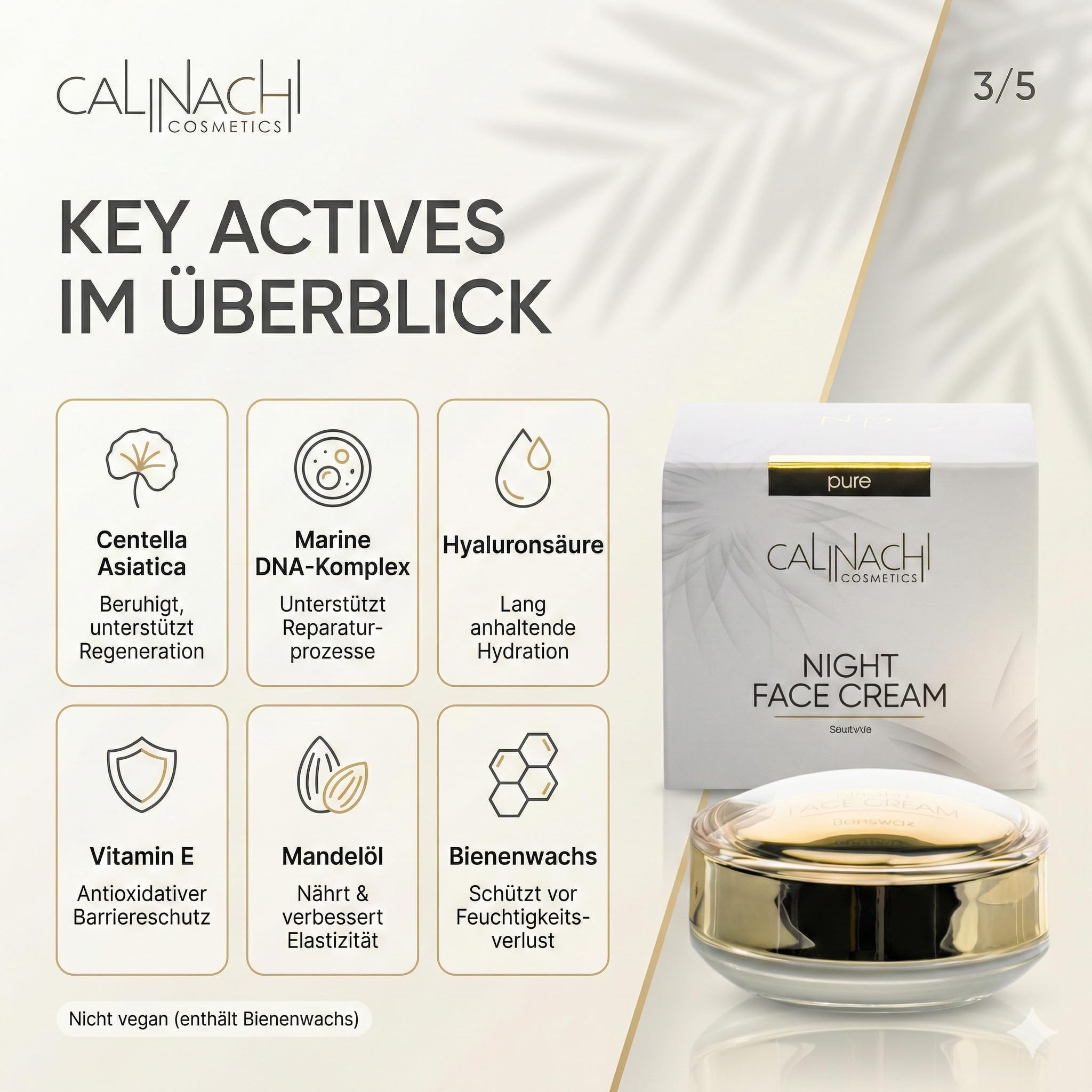 CALINACHI Anti-Aging Tages- & Nachtcreme Set 2x50 ml SPF 30 | Day-and-Night Anti-Aging Duo mit Matrixyl Synthe’6, Q10 und Hyaluron plus UVA/UVB Schutz am Tag