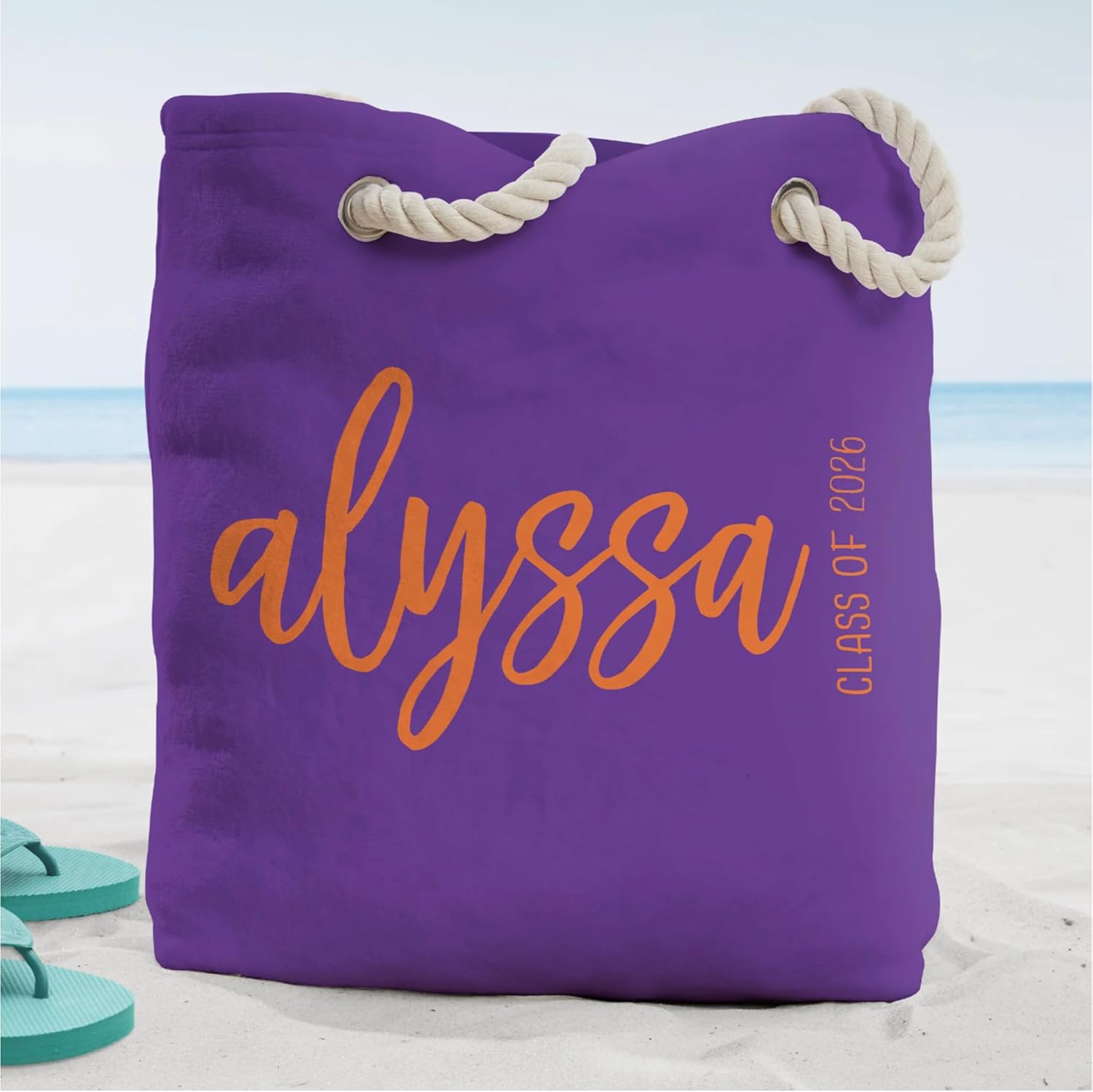Personalization Universe Graduation Scripty Style Personalized Terry Cloth Beach Bag