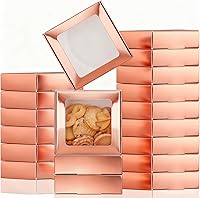 Vista 21 de Zonon 30 Cajas de Papel Kraft con Ventana 4.13 x 4.13 x 1.18 Pulgadas para Empaquetado de Dulces, Pequeñas Cajas de Regalo, Porta Jabón, Mini