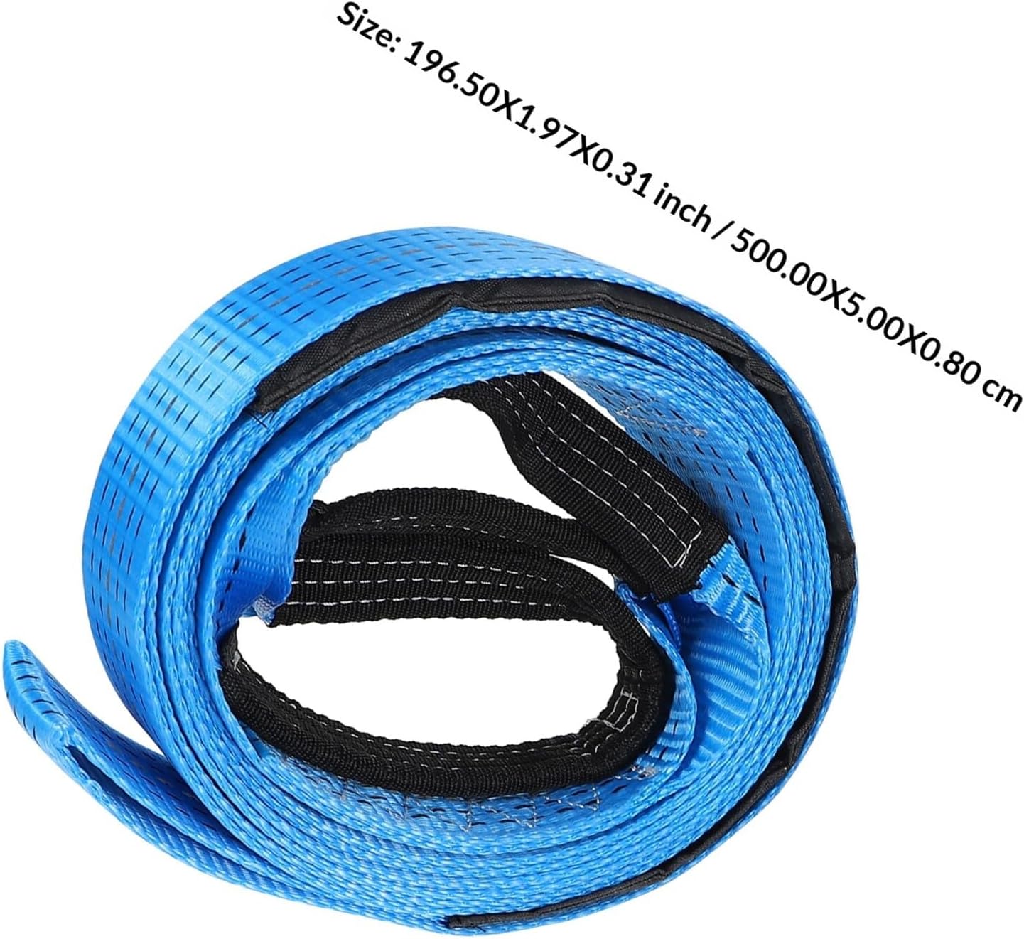 YARNOW Heavy Duty Car Trailer Rope 8 Tons 5 Meters Tow Strap with U-Shaped Hooks Reflective Polyester Tow Rope for Emergency Towing and Vehicle