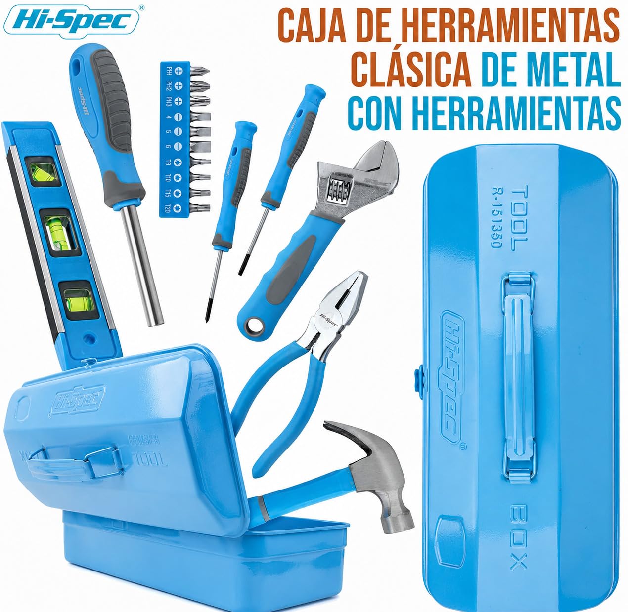 Hi-Spec Maletín de Herramientas Manuales para Hogar y Oficina Pequeño