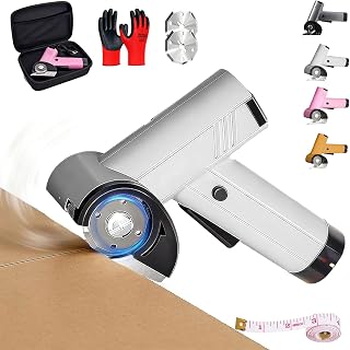 Rechargeable High-Speed Cardboard Cutter, 2026 New Cordless Electric Box Cutter with LED Light & Safety Lock, 4V Electric Scissors w/2 Titanium Blades for Cardboard, Leather, Carpet (White)