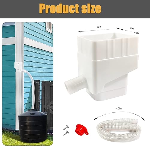 Miniatura 2 de Sistema de recolección de agua de lluvia desviador de lluvia para bajantes estándar de 2 x 3 pulgadas kit de desviador de barril de lluvia con