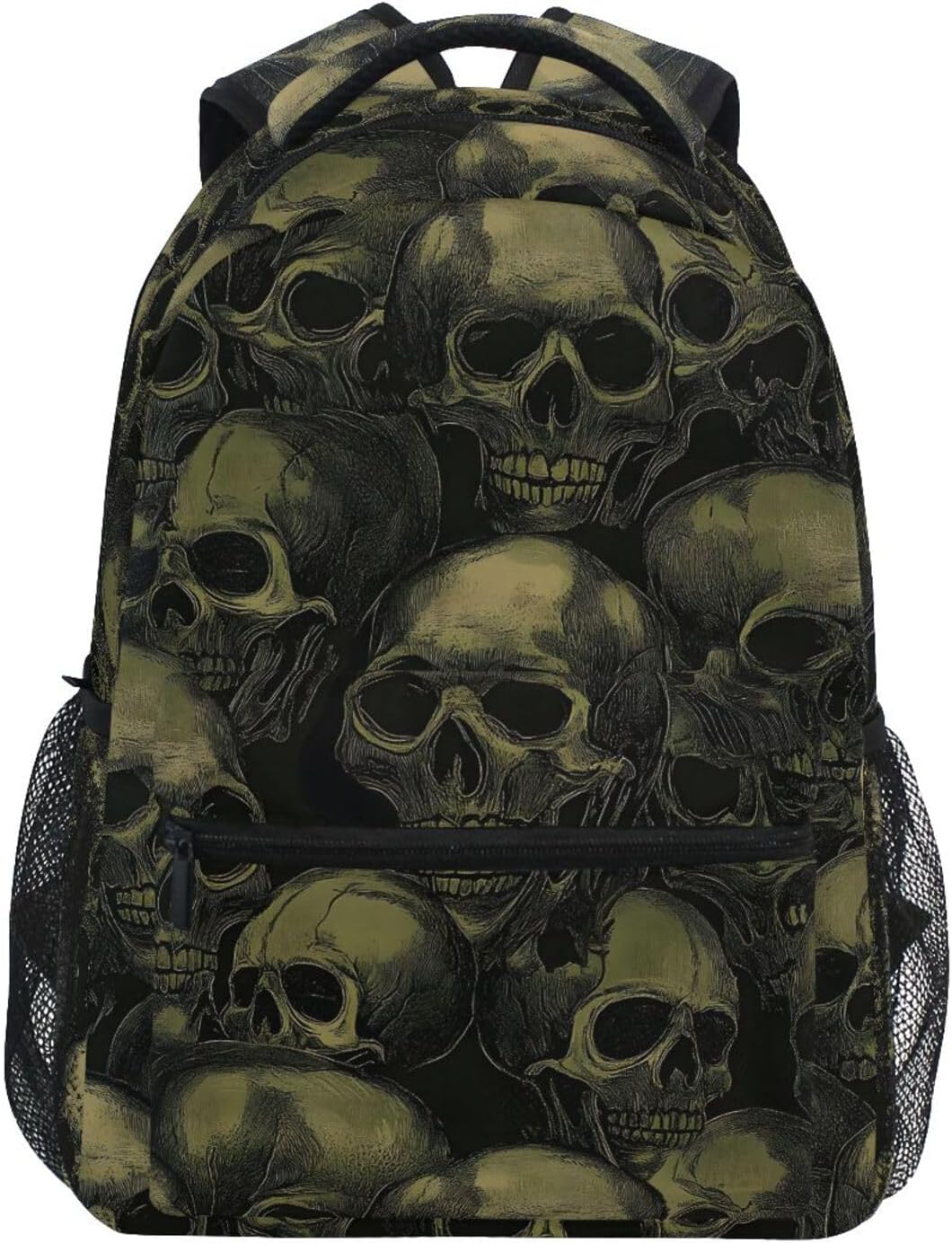 ALAZA Scary Retro Skull Backpack for Women Men,Travel Casual Daypack College Bookbag Laptop Bag Work Business Shoulder Bag Fit for 14 Inch Laptop