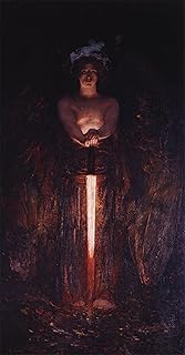 DTVWHQOHR Famous Painting Wall Art Prints Portrait Painting The Angel with the Flaming Sword Edwin Howland Blashfield Vintage Canvas Prints for Home Decor 60x90cm