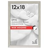12x18 Poster Frame with Polished Plexiglass - Wide Picture Frames Made of Engineered Wood for Vertical or Horizontal Wall Display - Epic Collection - Grey