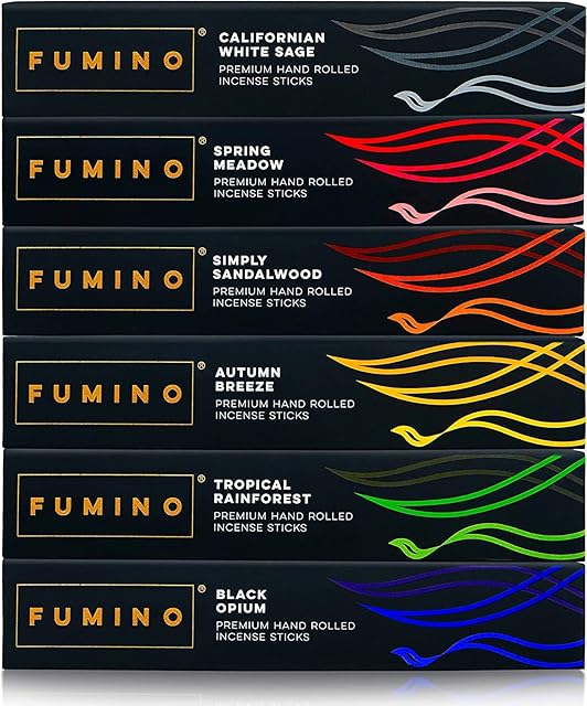 Fumino Fresh Handmade Incense Sticks Multipack Bundle 6 Boxes 84 sticks (90g) Masala Agarbatti Joss Scent Fragrance for Relaxation and Meditation, Home and House Decor