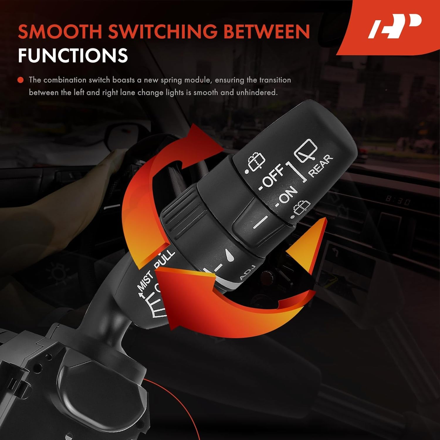 A-Premium Windshield Wiper and Washer Switch Assembly Compatible with Honda 2008-2012 CR-V, 2010-2012/2014 Insight, 2011-2015 CR-Z 1.5L, 2010-2011 Accord Crosstour 3.5L