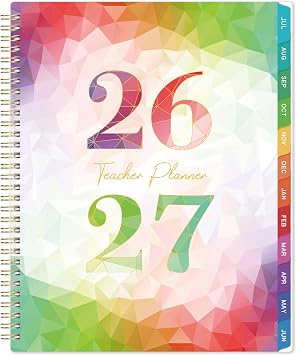 Teacher Planner 2026-2027 - Teacher Lesson Planner 2026-2027, July 2026 - June 2027, 8.5 x 11 with Monthly Tabs, Inner pocket