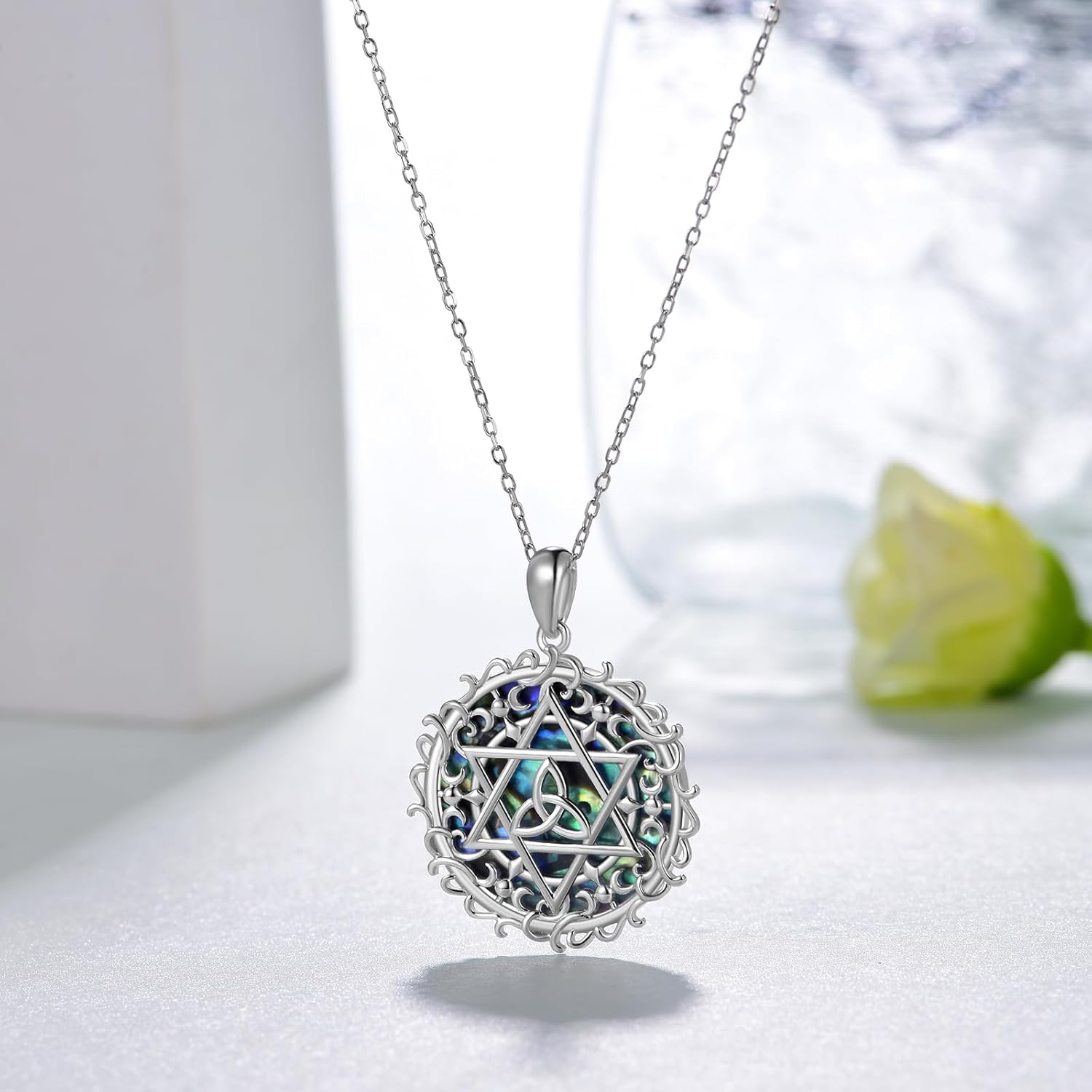 Star of David Necklaces 925 Sterling Silver Celtic Knot Necklace Star of David Pendant Celtic Jewelry for Women - Image 2