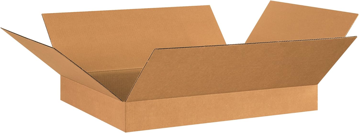 AVIDITI 26x20x4 Flat Corrugated Boxes, Flat, 26L x 20W x 4H, Pack of 40 | Shipping, Packaging, Moving, Storage Box for Home or Business, Strong Wholesale Bulk Boxes