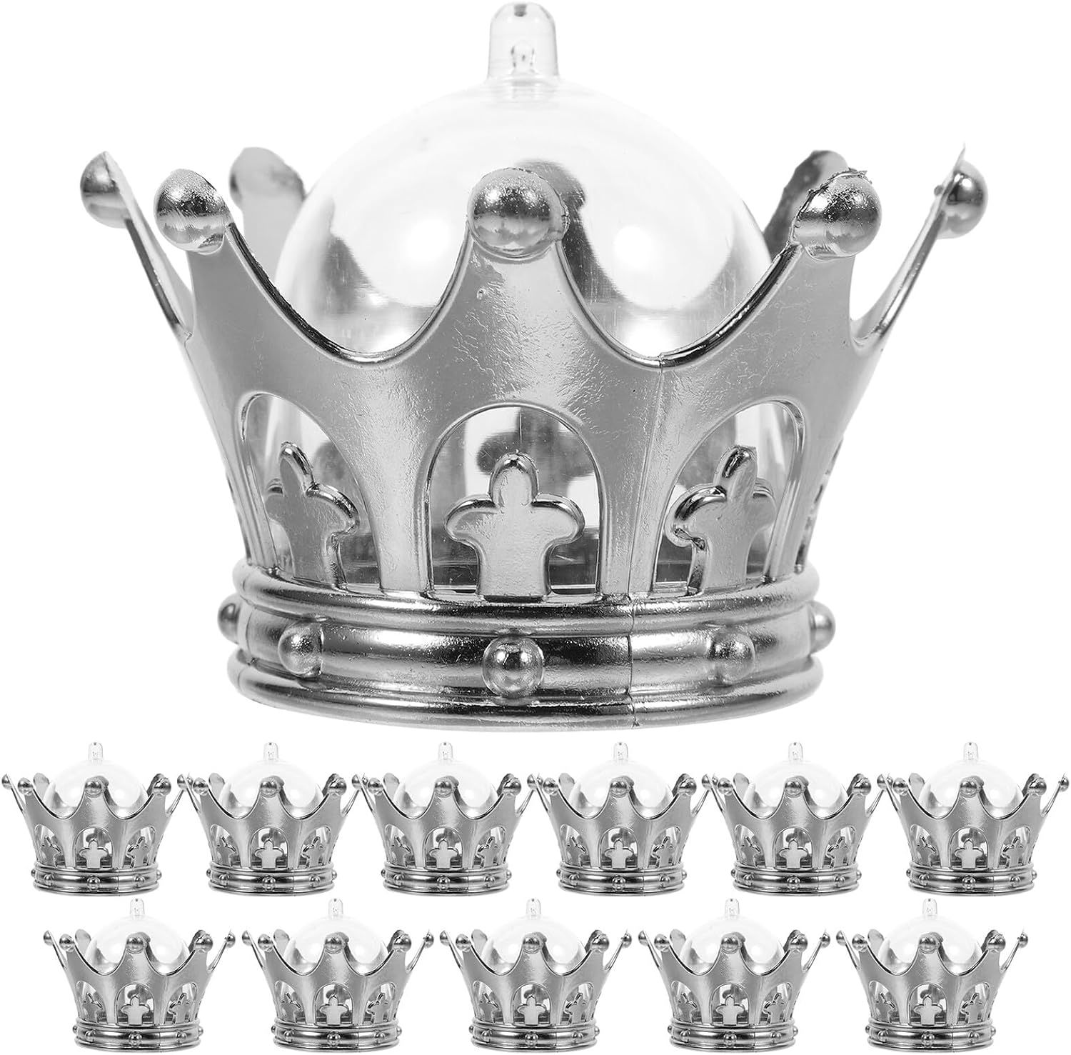 TOGEVAL 12pcs Silver Plated Regal Candy Boxes Refillable Decorative Candy Holders for Wedding Chocolate Party Favors Birthday Celebration Theme Table Centerpieces