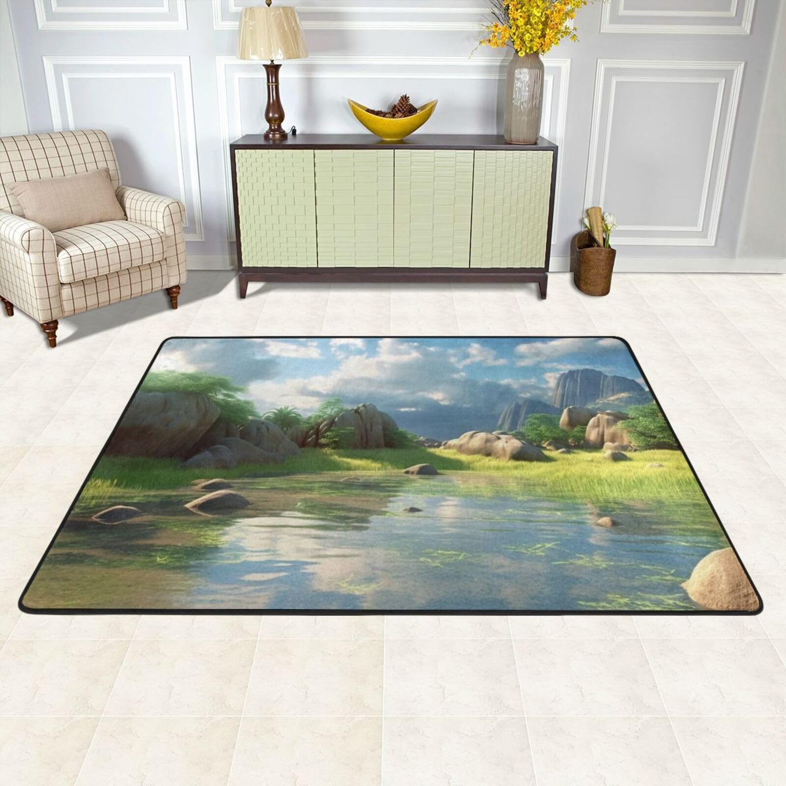 OPSREY landscape3 Printed Area Rug Home Decor Floor Mat Aesthetic Rug