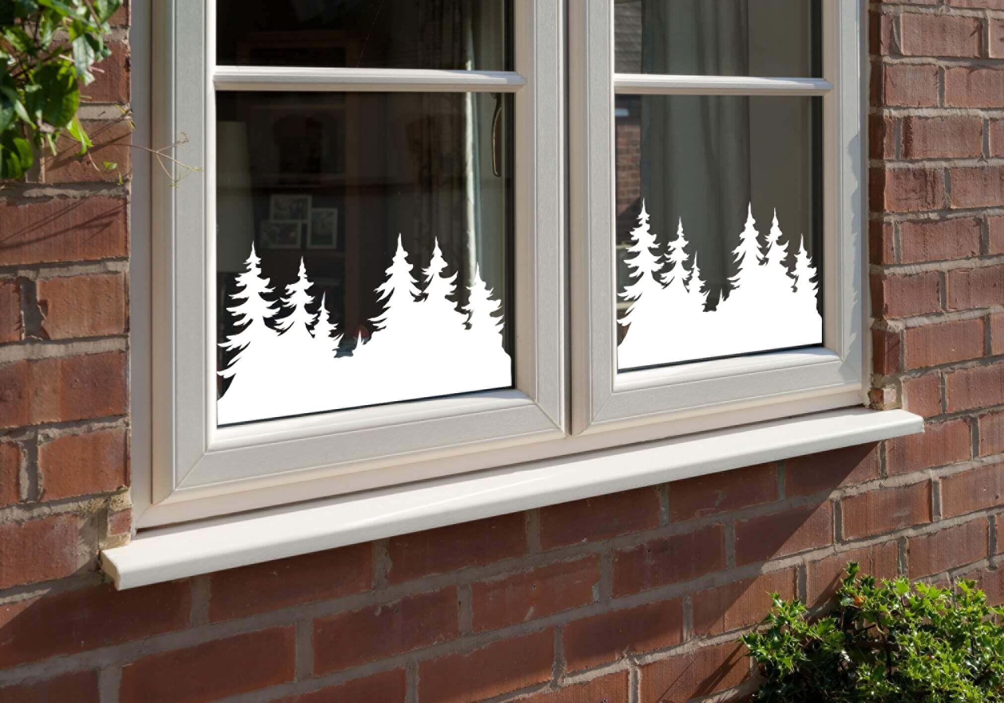 stika.co Reusable Woodland Christmas Window Cling Stickers – Festive Static Cling Vinyl Tree Silhouettes for Holiday Decor(A5-210 x 148 mm)