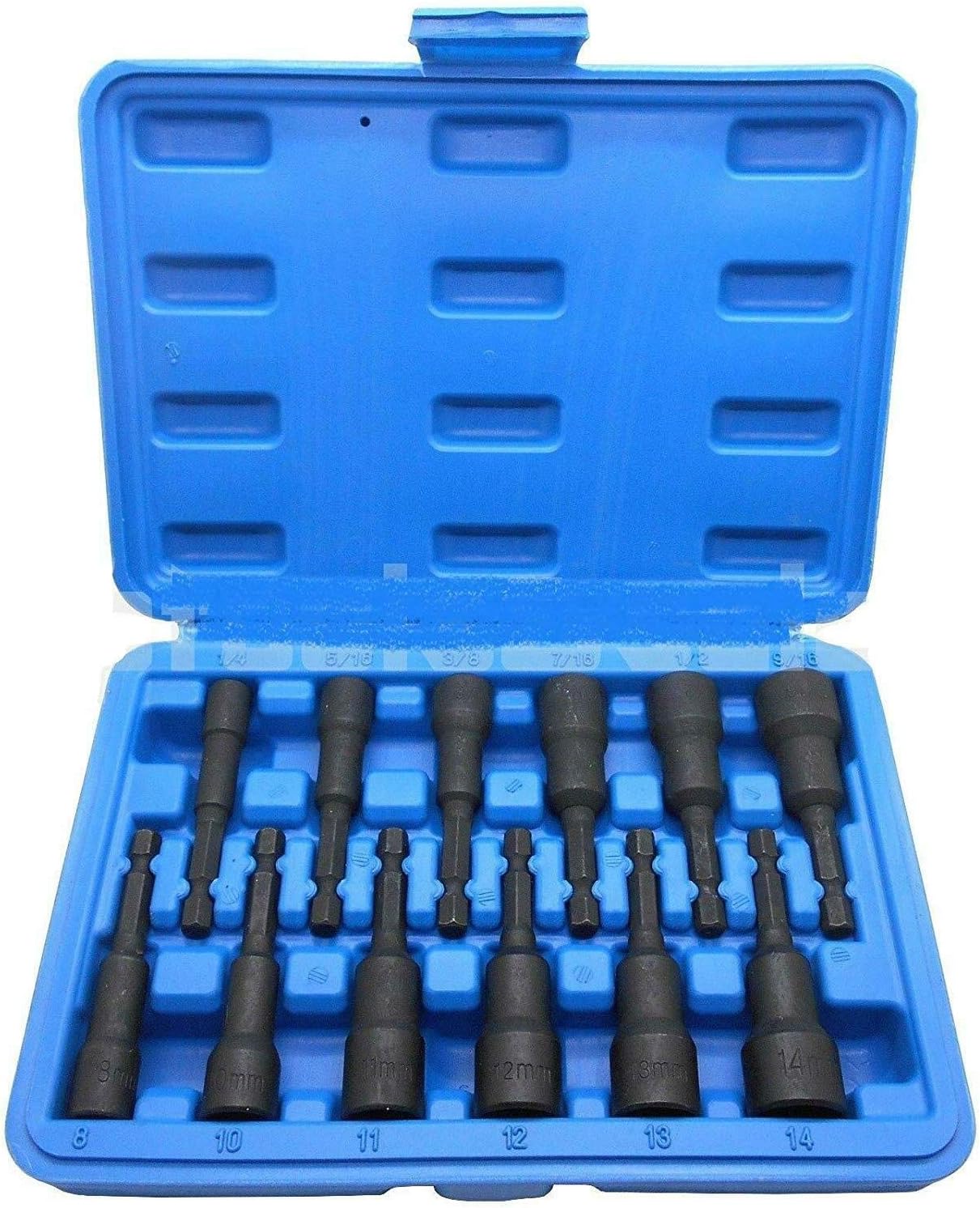 12pc Magnetic Nut Setter Metric & SAE Master Set CR-V Black Finish Power Driver,Jikkolumlukka