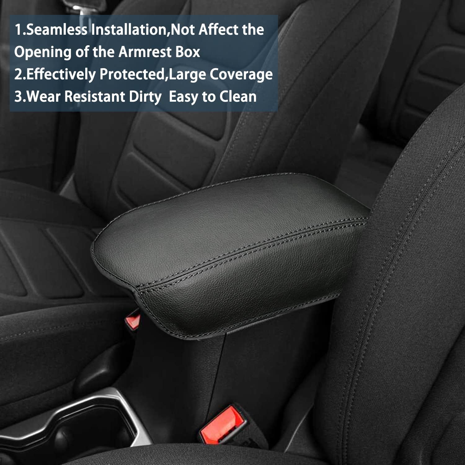 Ruiya Armrest Cover for Jeep Renegade Center Console Cover,for 2015-2023 Jeep Renegade Accessories Armrest Lid Cover Compatible with 2015-2020 2021 2022 2023 Jeep Renegade