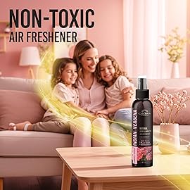 Natural Air Freshener Spray-Geranium & Lemongrass Odor Eliminator-Non-Toxic Essential Oil Deodorizer Spray for Home,Toilet,Room,Lounge,Laundry,Cabinet,Fabric;Safe for Kids & Pets-2PK- 4Oz each