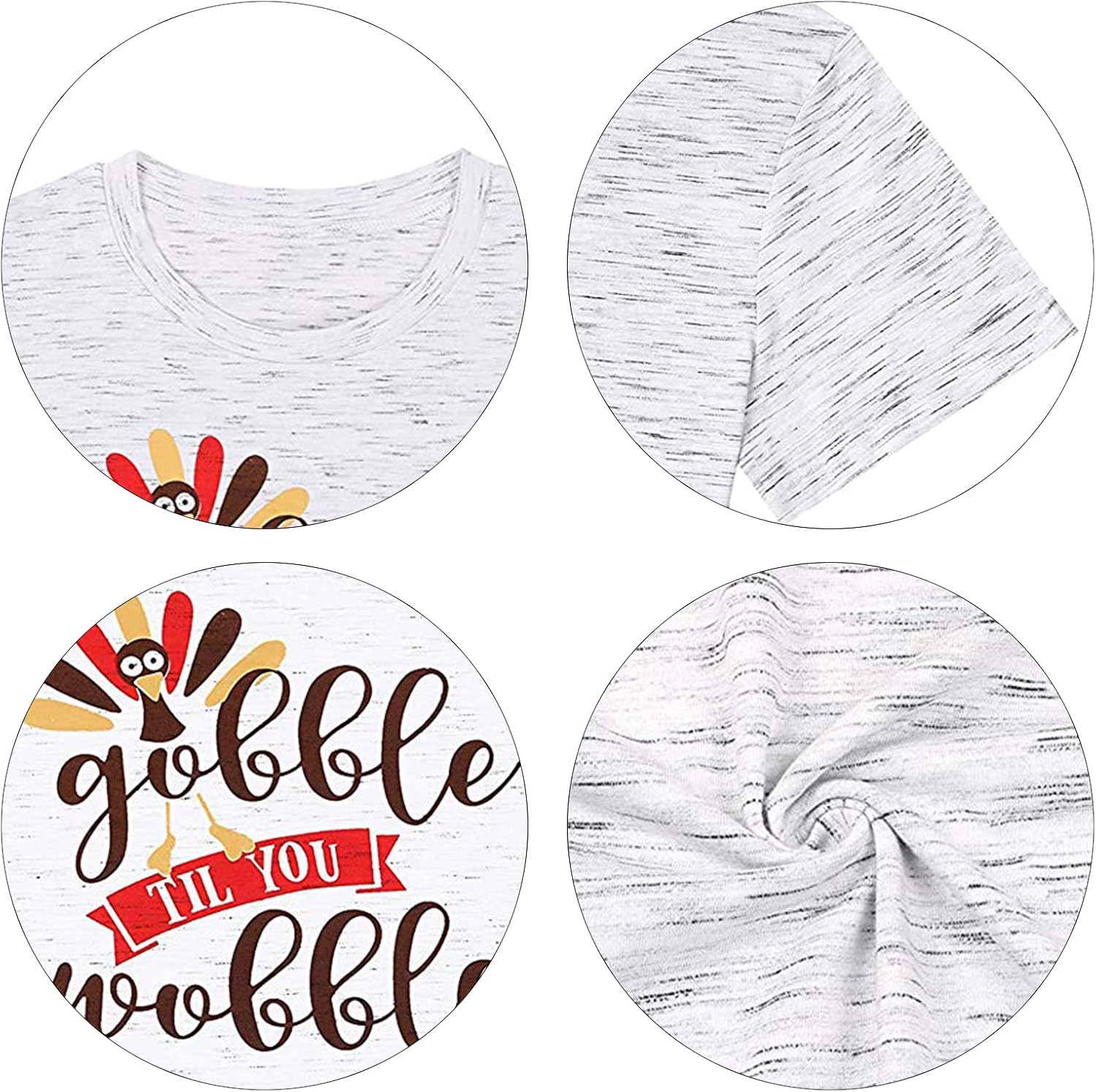 Gobble Til You Wobble T Shirt Women Thanksgiving Shirt Graphic Print Funny Turkey Day Shirt Thanksgiving Tee Tops at  Women’s Clothing store