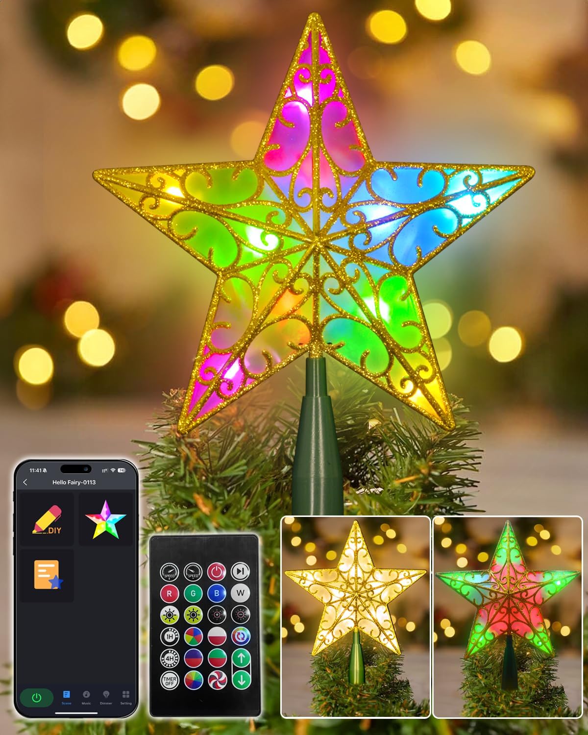 Christmas Tree Topper and Christmas Pathway Outdoor Decorations