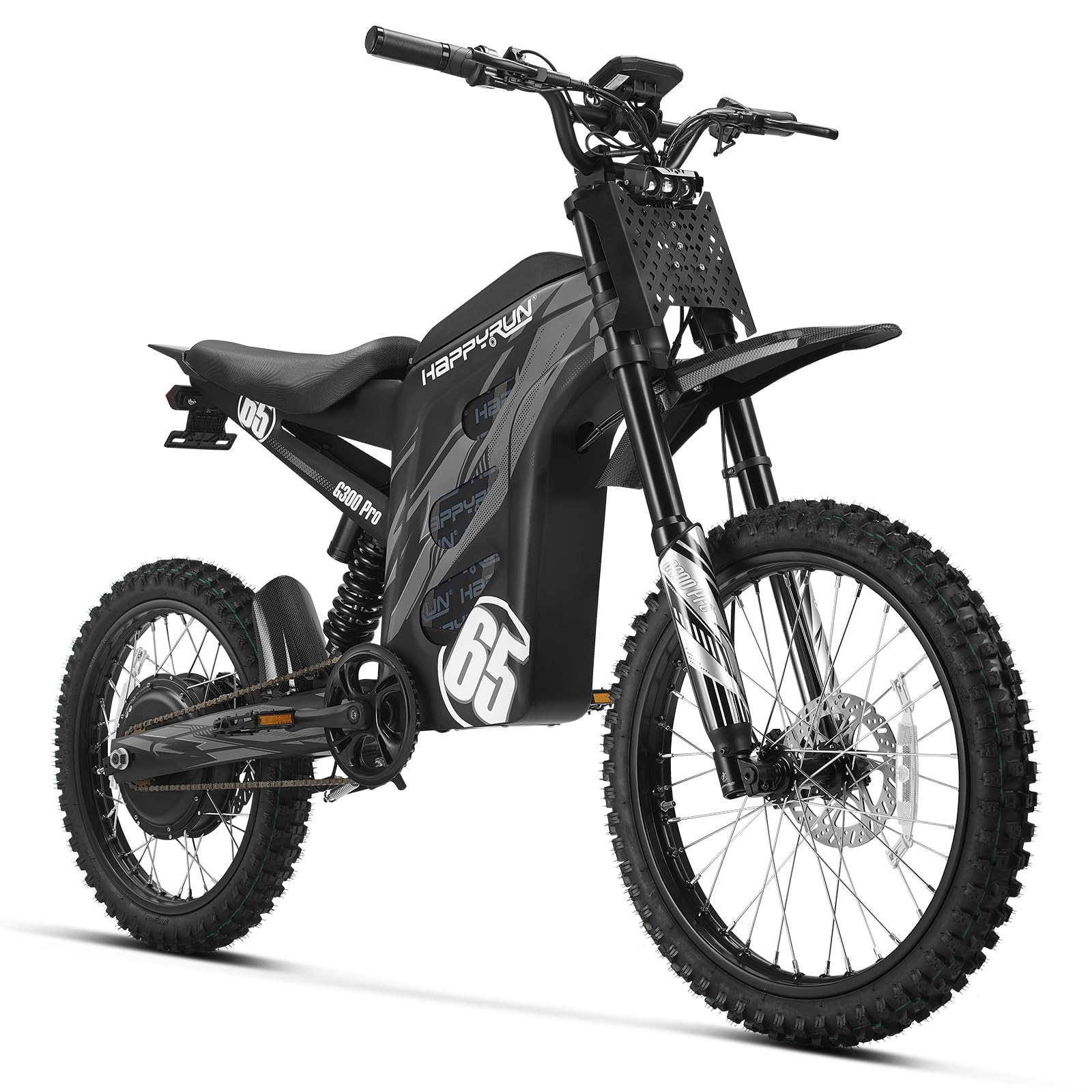 HAPPYRUN G300 Pro 6500W Peak Electric Dirt Bike 50 MPH Off-Road Motorcycle