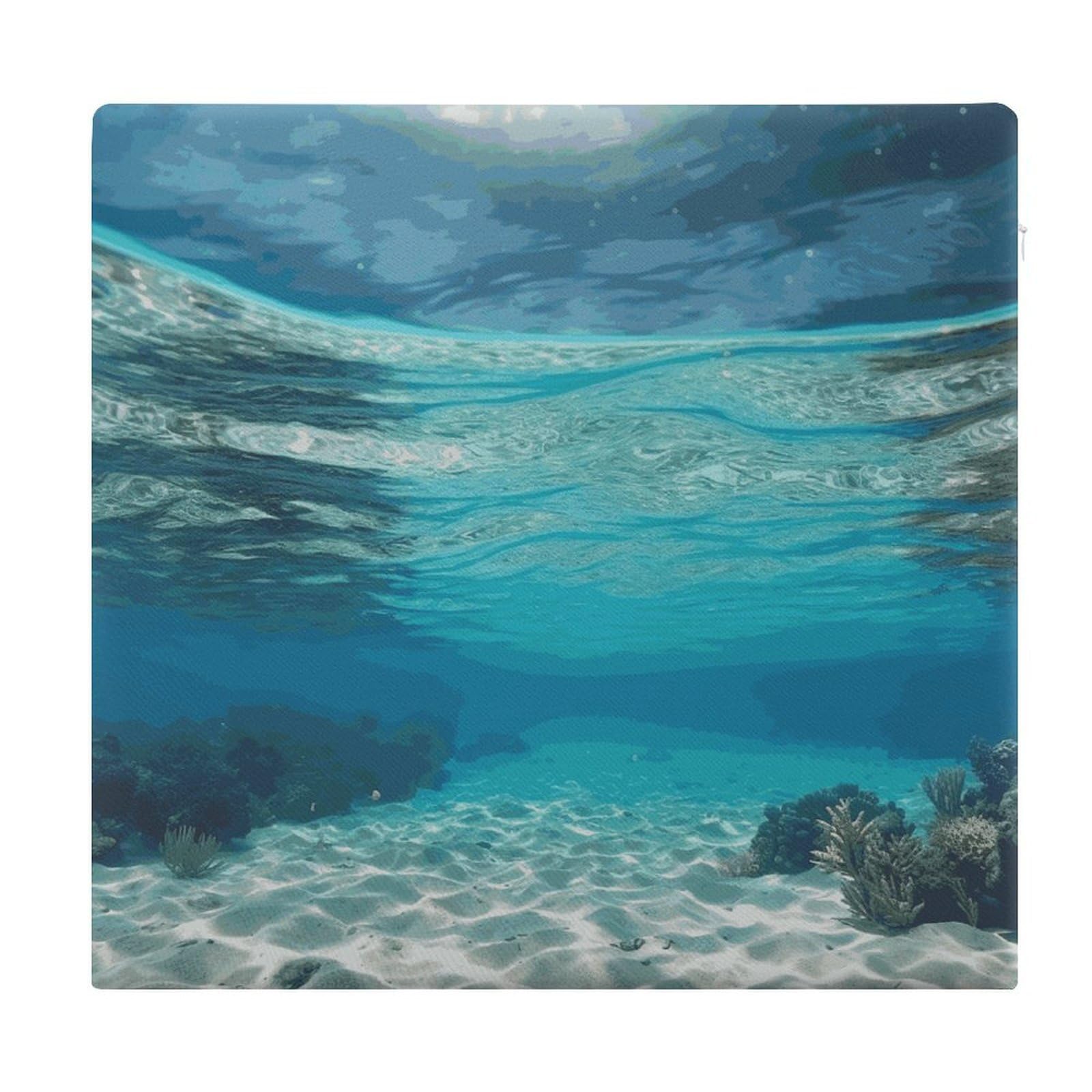 LDGSUPH Underwater View of Tropical Beach Seat Cushions for Office Chair Cushion Square Pillows Seating Soft Floor Cushions Cozy Couch Cushion Support Memory Foam Chair Pads for Home Travel Car