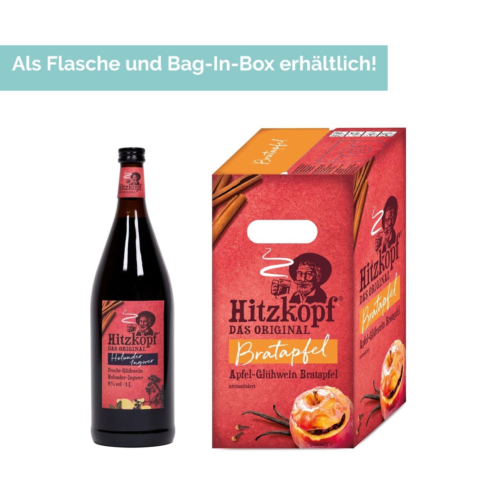 Glühwein Bratapfel Hitzkopf 5,4% vol 10 Liter Bag-in-Box BIELMEIER Der Genuss und die Qualität aus dem Bayerischen Wald