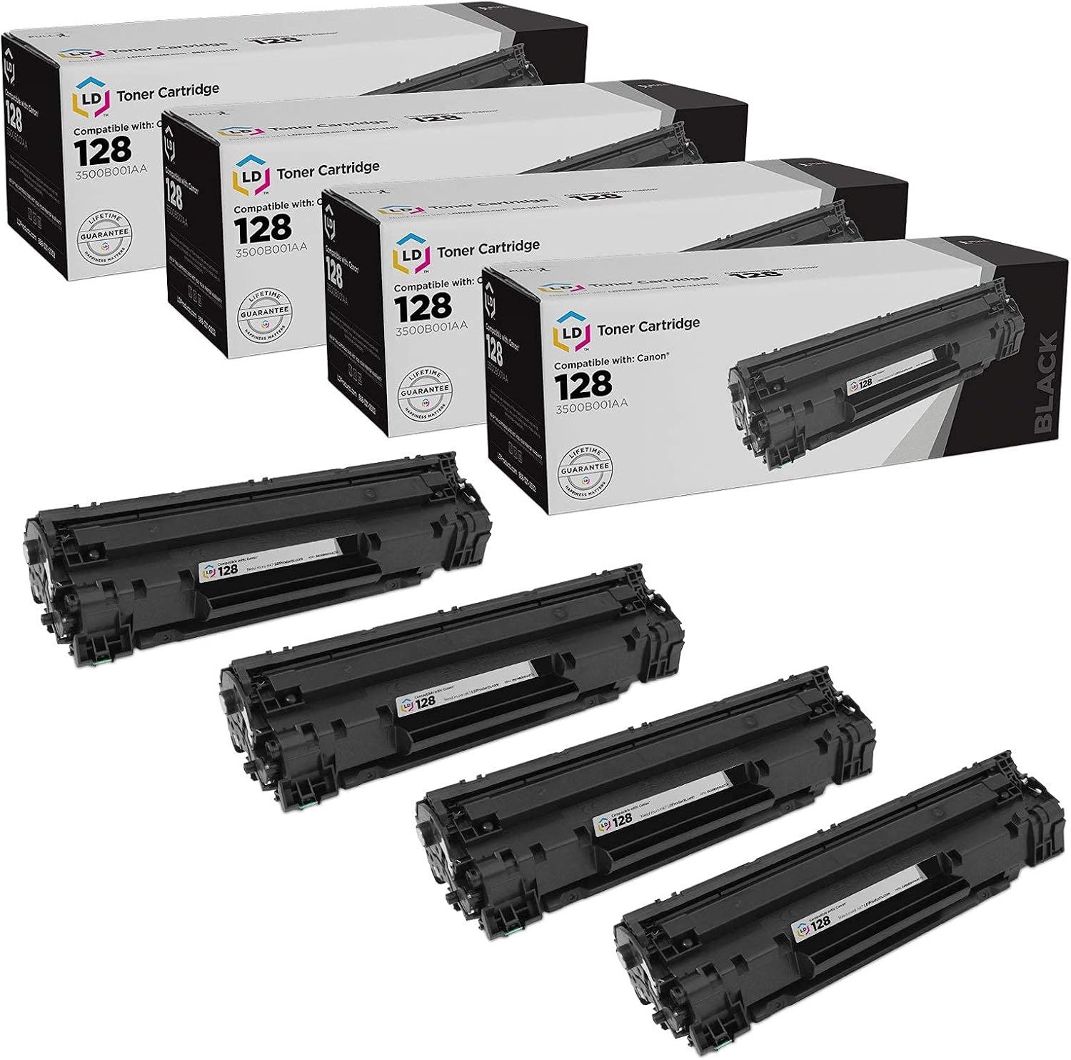 LD Products Compatible Toner Replacement for Canon 3500B001A (Black, 4-Pk)