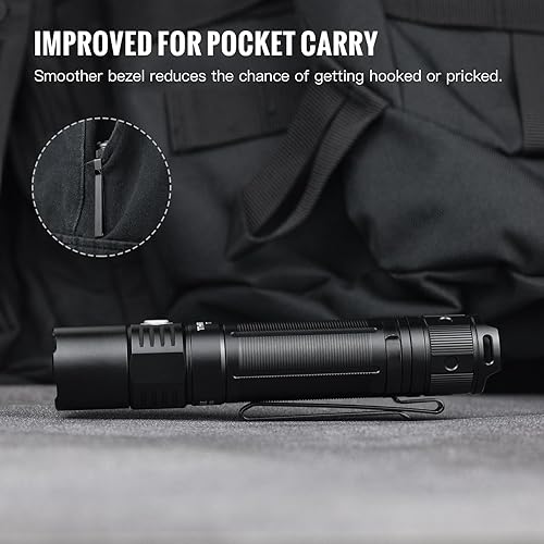 Miniatura 7 de ThruNite TT20 - Linterna LED táctica de doble interruptor, 2010 lúmenes, larga distancia de haz de 1,000.7 ft, linterna recargable USB-C compacta