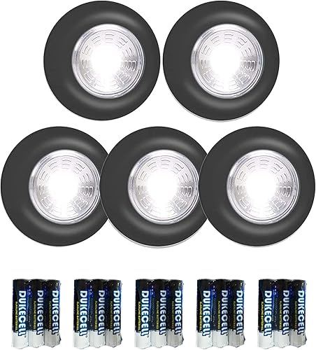 Dream Master Luces de empuje de luz táctil, 15 baterías en total incluidas, luces de disco que funcionan con pilas, luces adhesivas inalámbricas