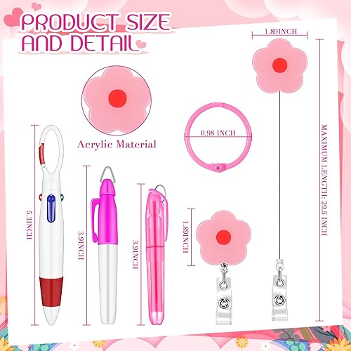 Miniatura 8 de 90 piezas de carretes de insignia de enfermera, juego de bolígrafos de enfermera CNA Week incluye soportes retráctiles para tarjetas de enfermera,