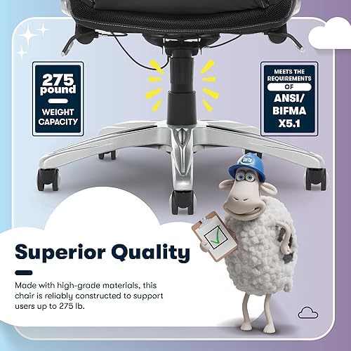 Miniatura 11 de Serta AIR Health and Wellness - Silla de oficina ejecutiva, respaldo alto, ergonómica grande y alta para soporte de madera, giratoria, cuero Negro