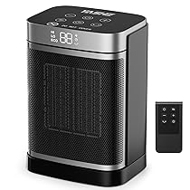 YASHE Termoventilatore a risparmio energetico 1500W in ceramica PTC, oscillante a 70°, con termostato, telecomando, 34 dB silenzioso, protezione da surriscaldamento e ribaltamento, timer 1-24 ore