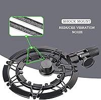 Vista 4 de YOUSHARES - Soporte antiimpacto MV7 reduce el ruido de vibraciones, a juego con soporte de brazo de micrófono. Compatible con micrófono Shure MV7