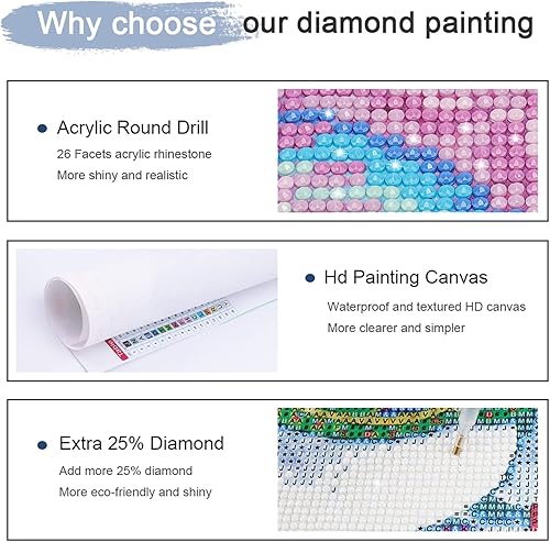 Miniatura 5 de Sonsage Diamonds Art - Kits de pintura de diamantes para perros para adultos, pintura de animales lindos de Diamonds Art 5D, gema de taladro redondo
