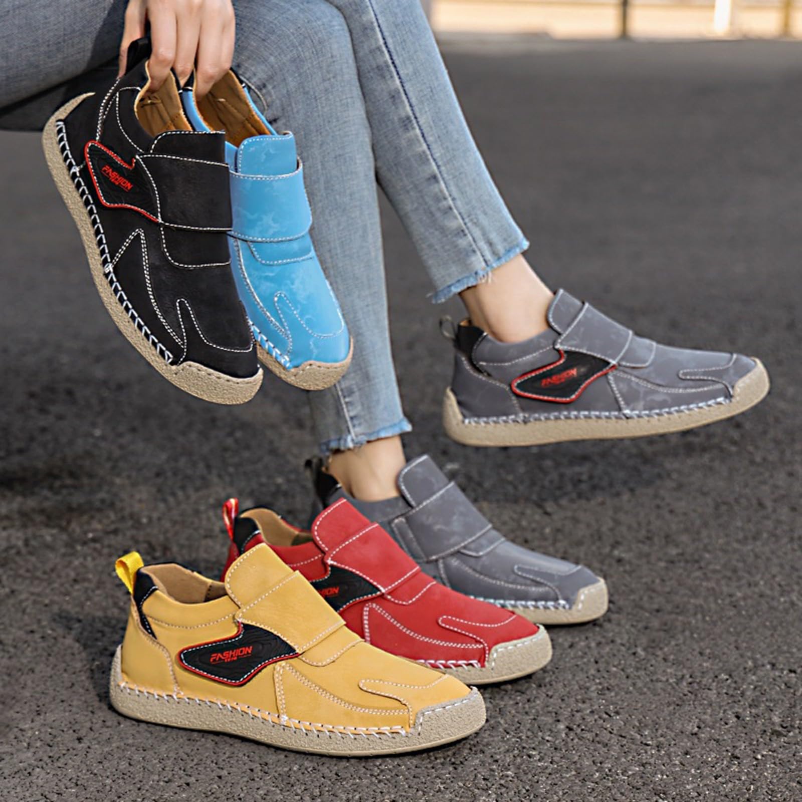 Scarpe da ginnastica da donna senza lacci stile a piedi nudi scarpe da passeggio casual vestibilità larga leggere traspiranti scarpe ortopediche verdi