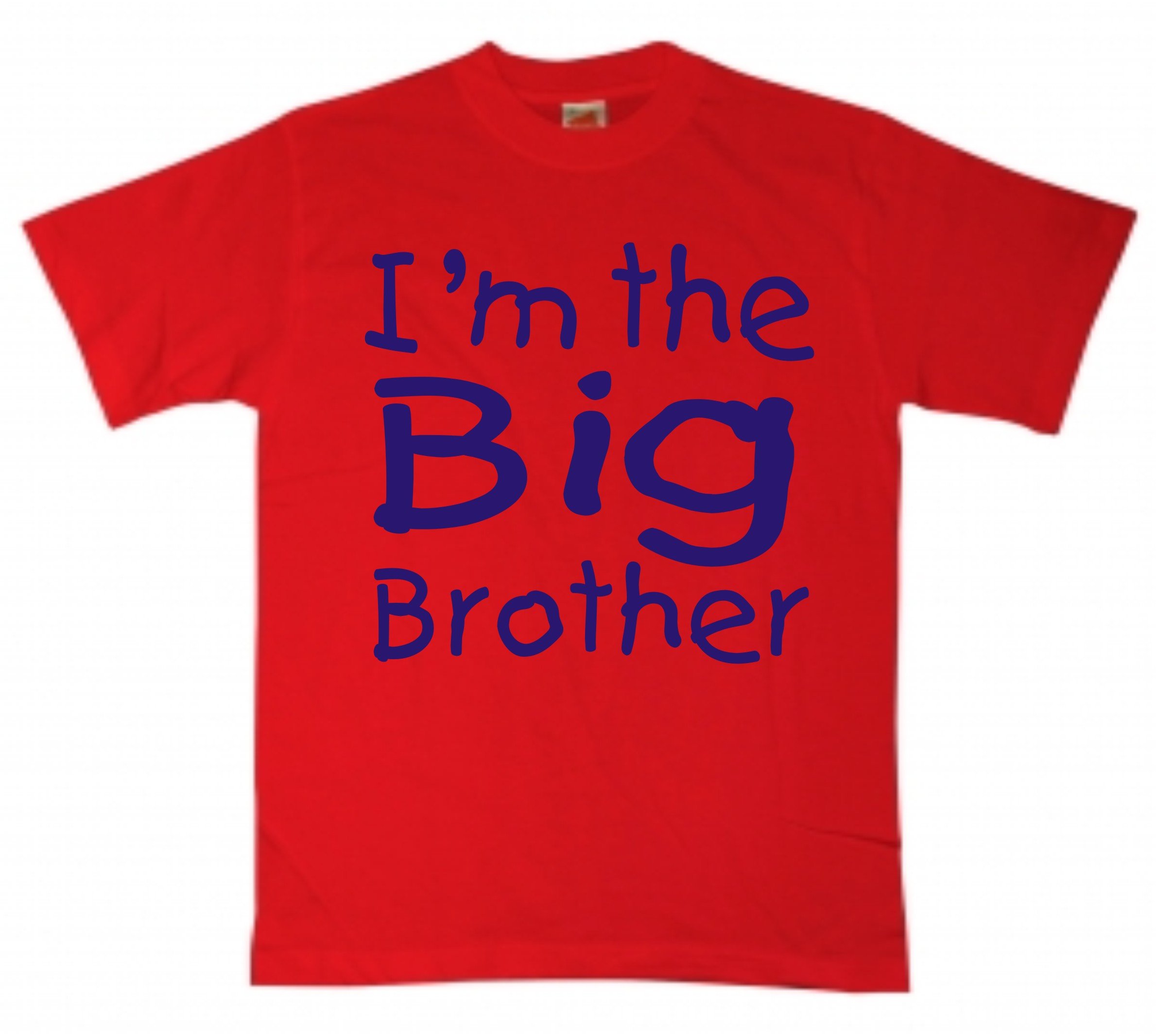 Edward Sinclair Red | 3-4 Years | I'm The Big Brother | T-Shirt With Royal Blue Print
