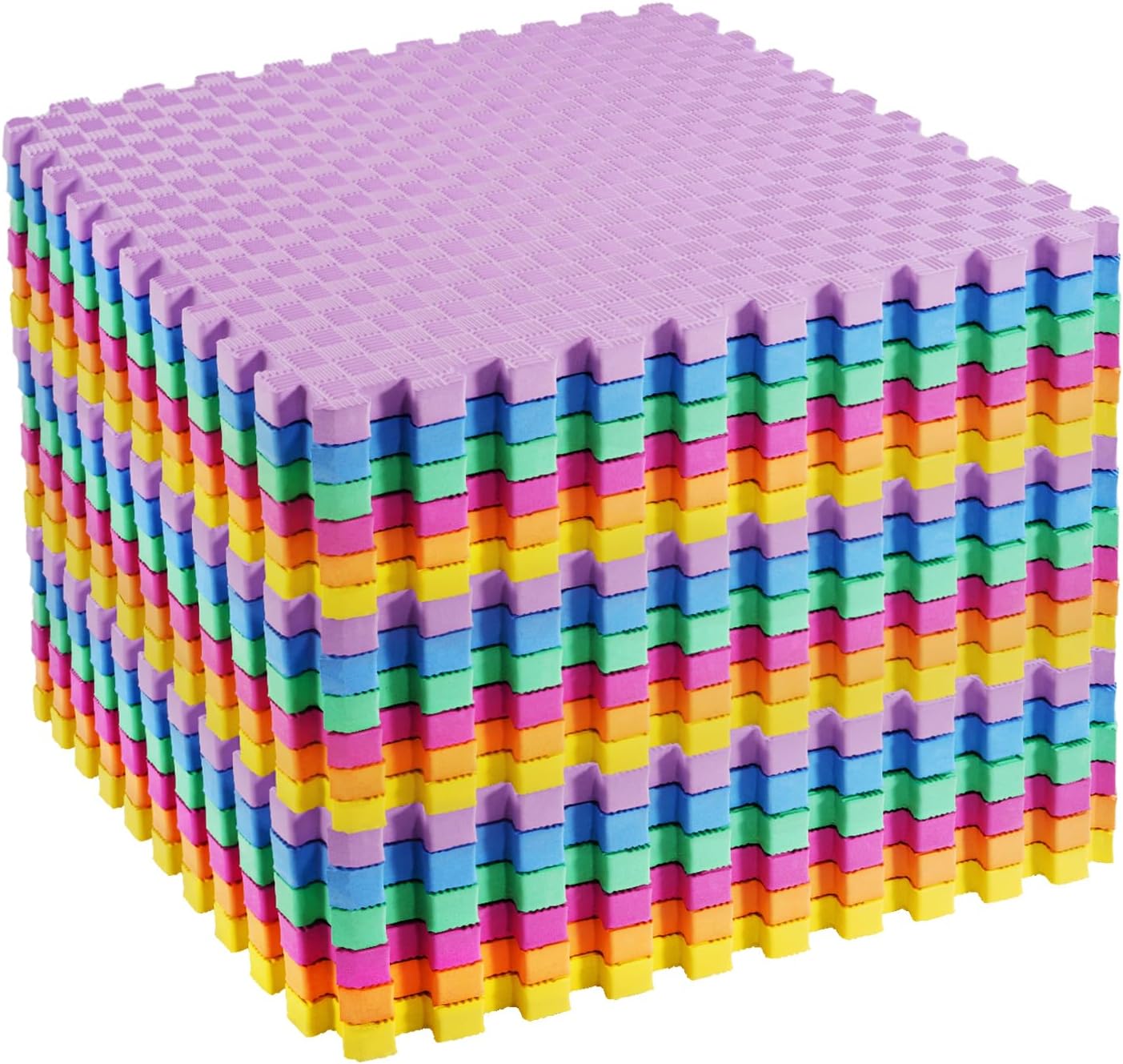 BalanceFrom 24x24 Inch EVA Interlocking Foam Exercise Tile Mat – Non-Slip Puzzle Flooring for Home Gym, Fitness Studio, or Playroom with Multiple Thickness, Coverage Sizes and Color Options