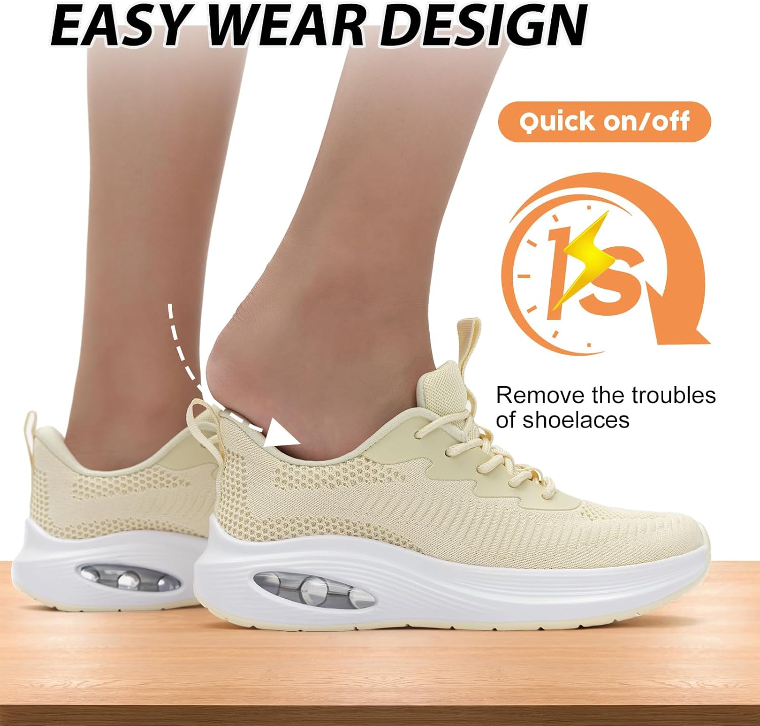 ZYEN Wide Toe Box Shoes Women Air Cushion Road Running Shoes Extra Wide Width Sneakers Arch Support Gym Athletic Tennis Sneakers Lightweight Breathable Walking Shoes - Image 4