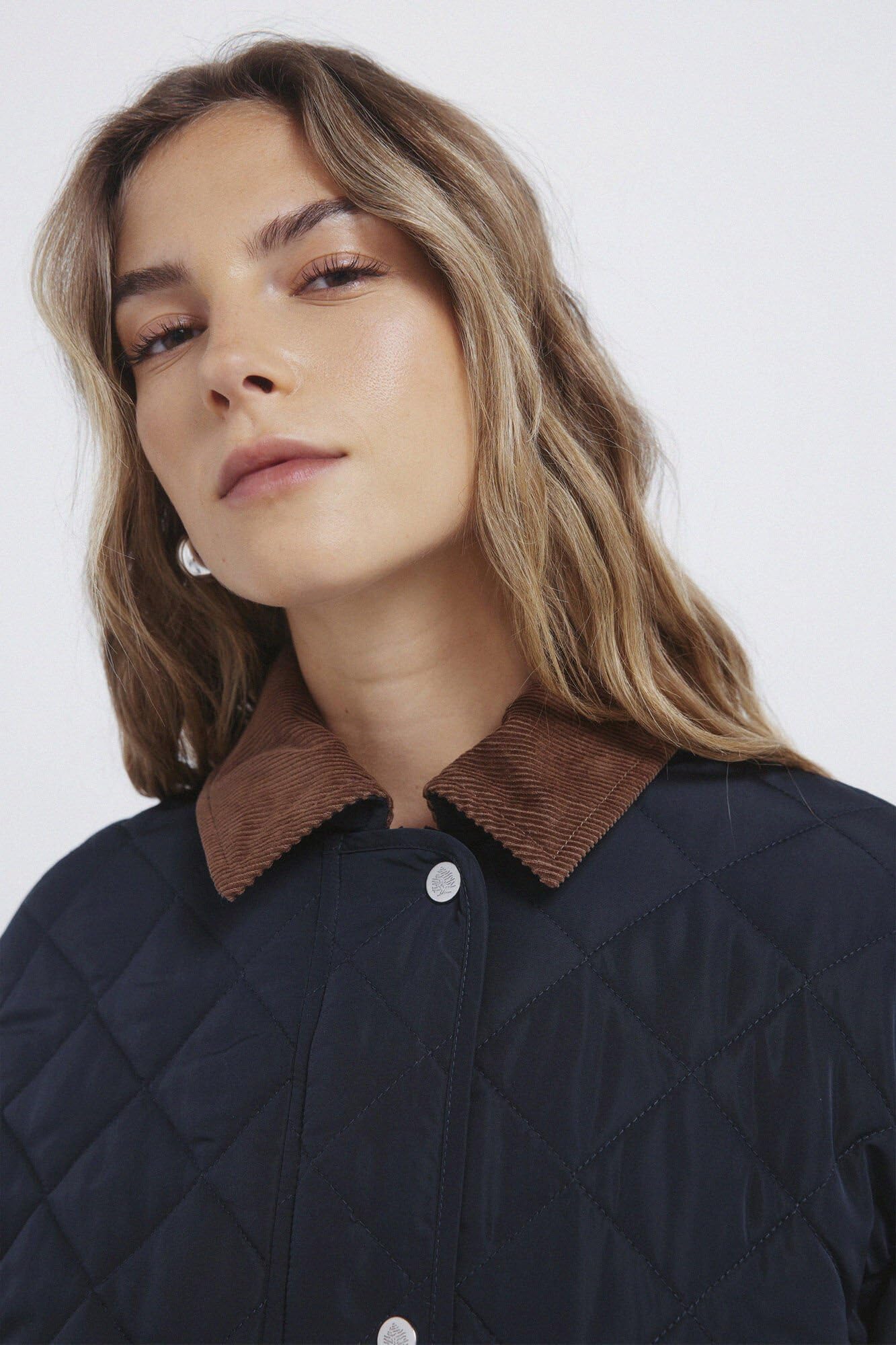 SPRINGFIELD Husky Jacket with Inside Check Lining and Corduroy Collar Sport Mujer