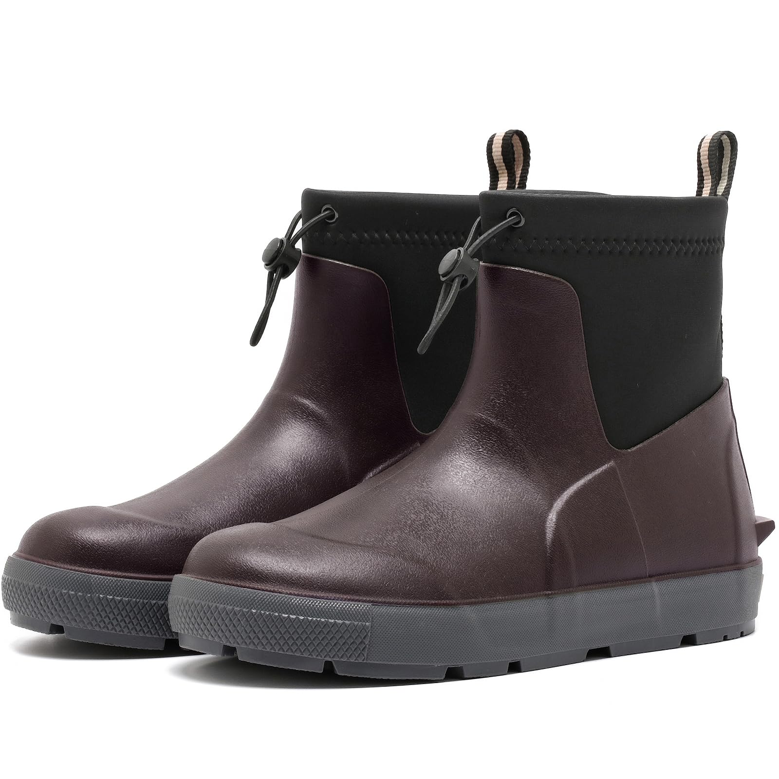 Men's Deck Boots, Waterproof Ankle Rain Boots for Fishing &amp; Boating