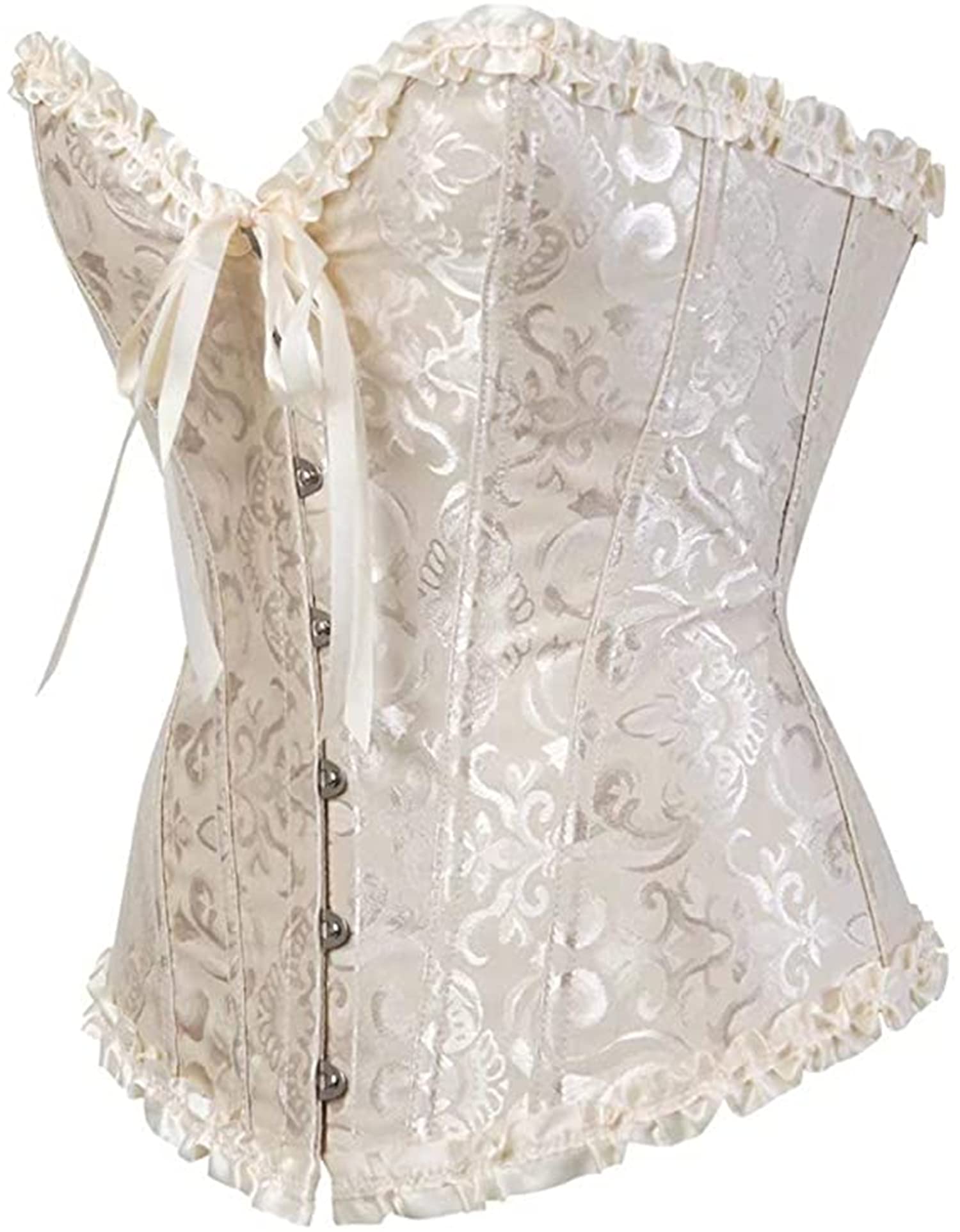Damen Korsett Bauchweg Vollbrust Corsage Top Gothic Burlesque Schnüren Bustier