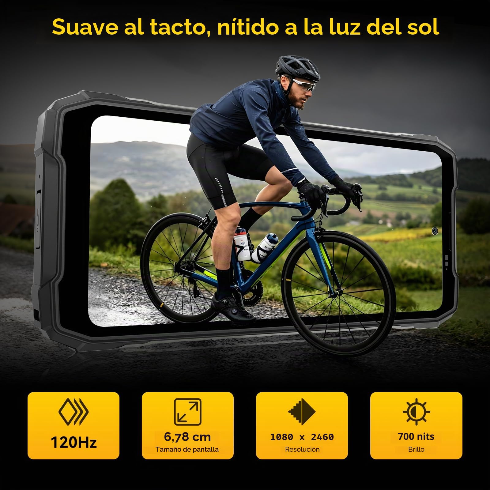 Blackview ROCK 5 Android 16 Movil Irrompible, 20000mAh Movil Resistente, 48(12+36)GB+256GB/2TB Móvil Rugerizado, 108MP AI Cámara, 6.78" FHD+ Display 120Hz IP69K Impermeable, NFC/OTG/GPS/3Años Garantía