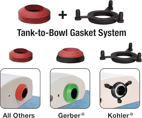Miniatura 4 de Fluidmaster K-507A-008 Kit de reparación universal de válvula de descarga de inodoro ajustable de 2 pulgadas con herramienta de inodoro multicolor