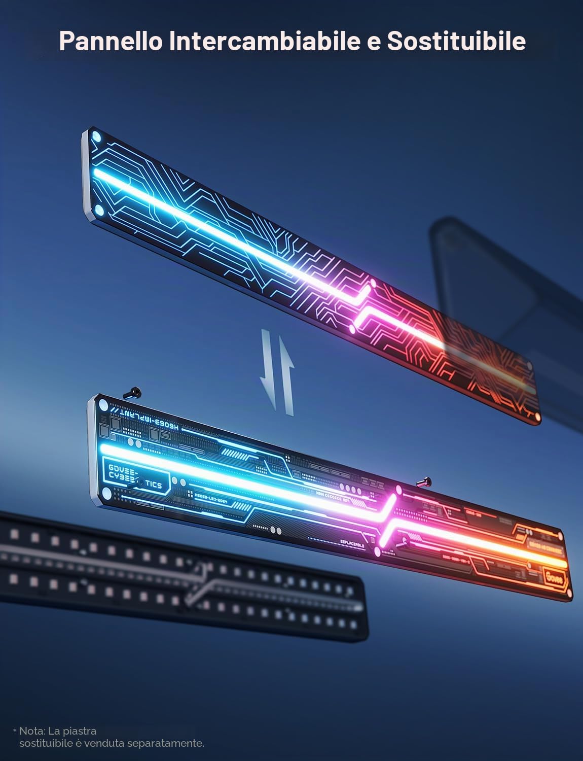 Govee RGBIC - Lampada da parete a LED per gaming Glide Wall Light, con forme e colori fai da te, 60 + effetti di scena, compatibile con opaco e Alexa, luce da gioco, 3pcs e 1 angolo