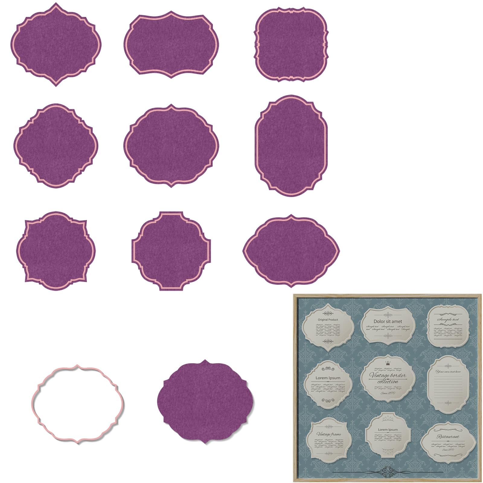 YKW 9 Pcs Vintage Border Background Die Cuts Set - Retro Element Frame Dies for Scrapbooking, Card Making, and DIY Crafts,Perfect for Craft Enthusiasts and Kids,Durable Metal Cutting Dies