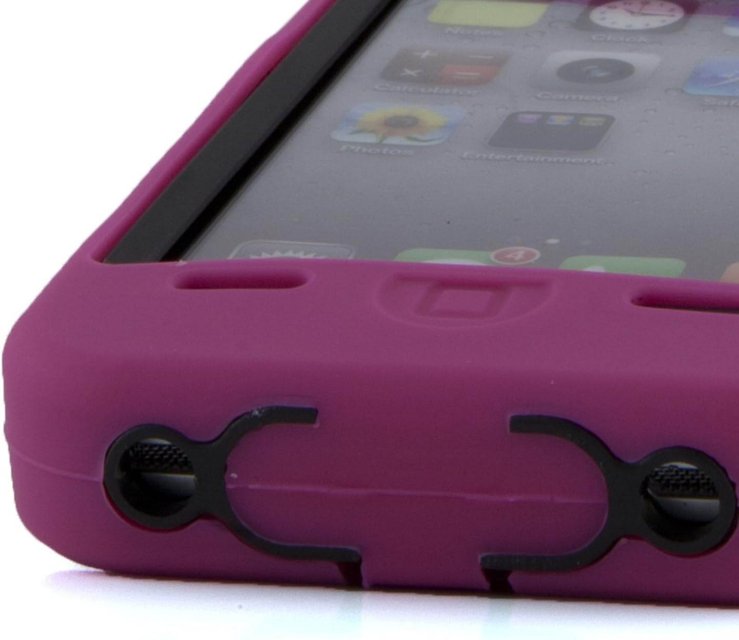 Generic Body Armor Case for iPhone 4 - Non-Retail Packaging - Hot Pink/Black